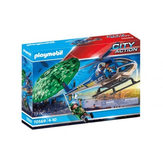 Playmobil - City Action : Hélicoptère de Police et Parachutiste #70569